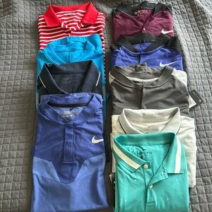 Men’s Nike golf polo lot 9 shirts together